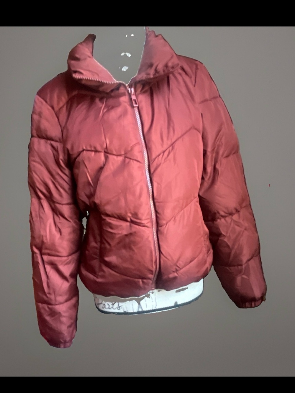 Vero Moda Rust Red Quilted Bomber Jacket